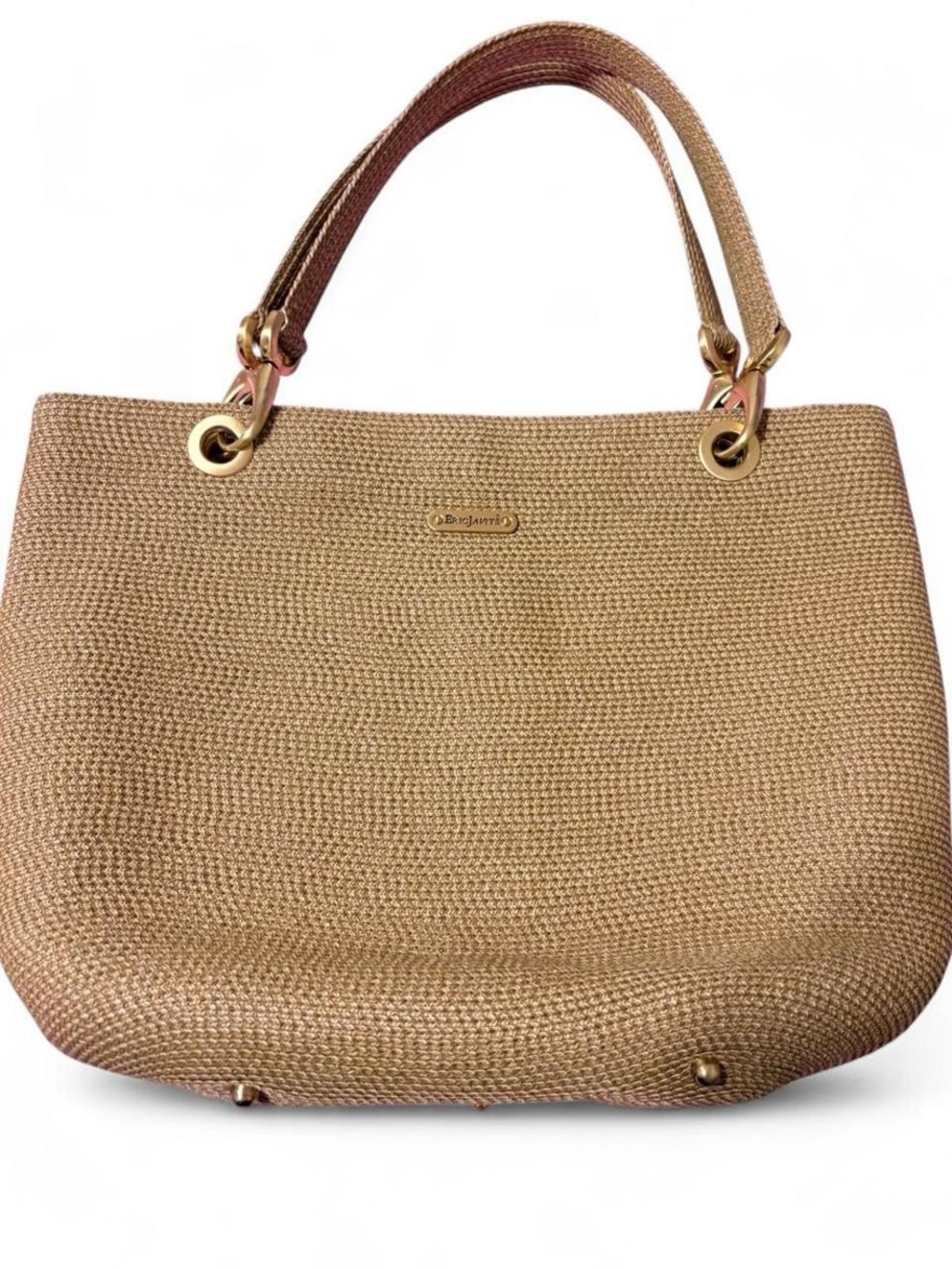 Gold Woven Tote Bag - Elegant Women's Handbag